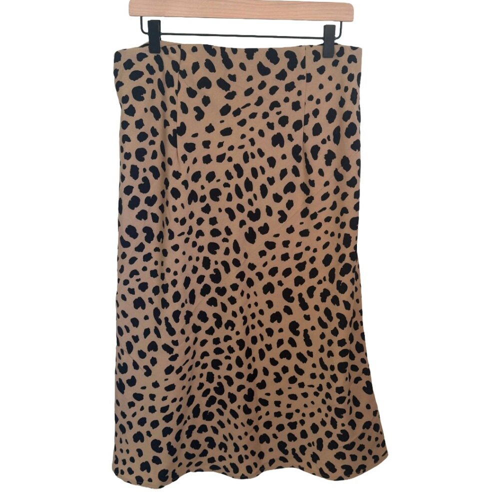 Rachel Zoe Leopard Print Midi Skirt Size 12 - Picture 4 of 4